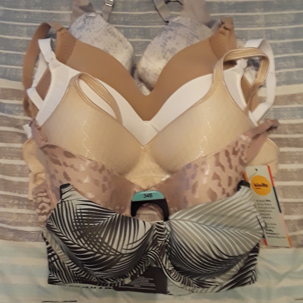 6 womens size 34B tee shirt bras